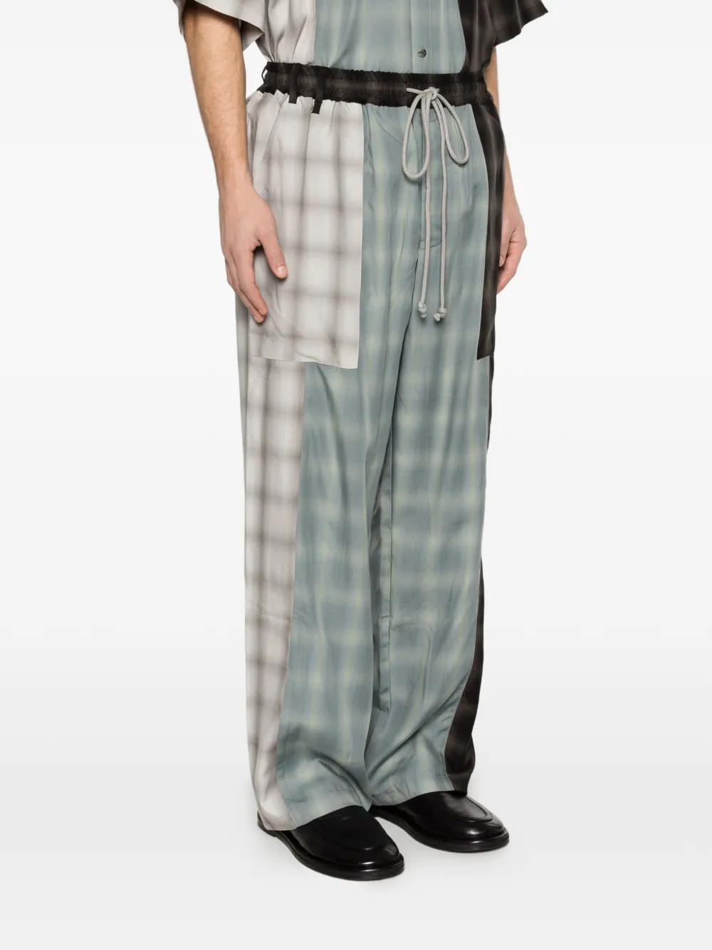  Song For The Mute Check-pattern Trousers - Blue 