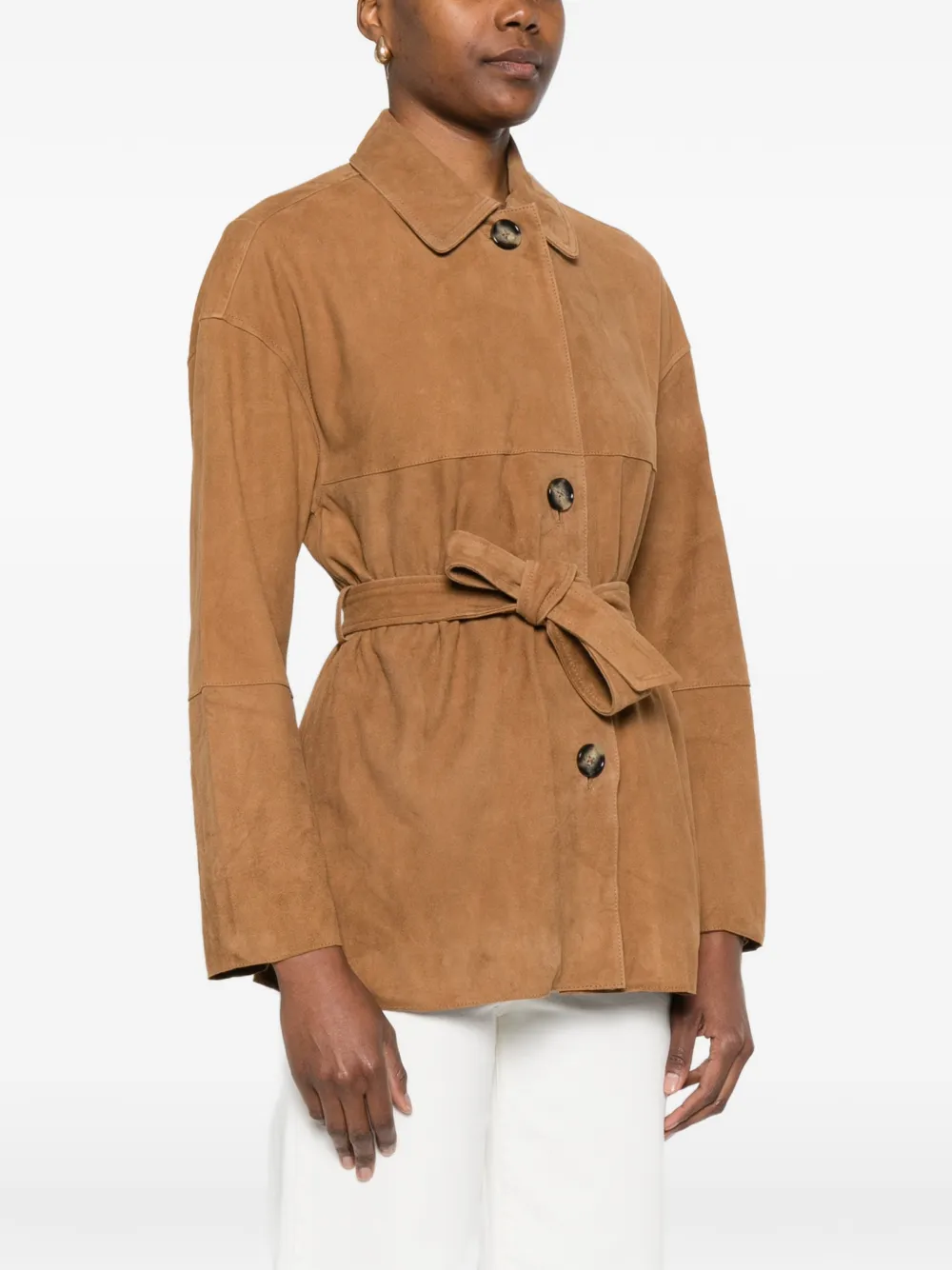  Peuterey Machuca Suede Belted Jacket - Brown 