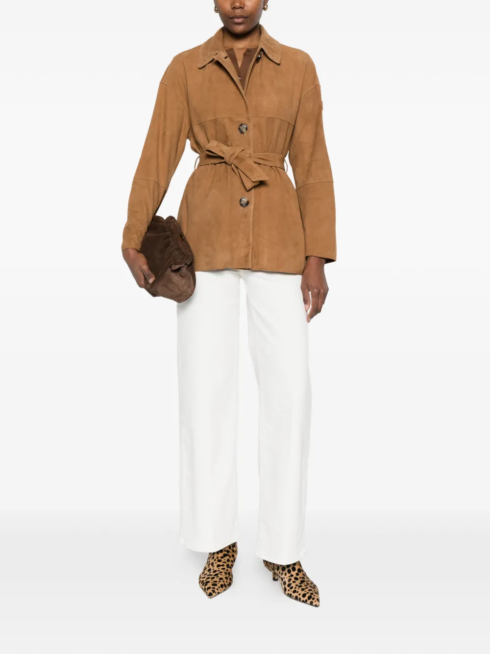  Peuterey Machuca Suede Belted Jacket - Brown 