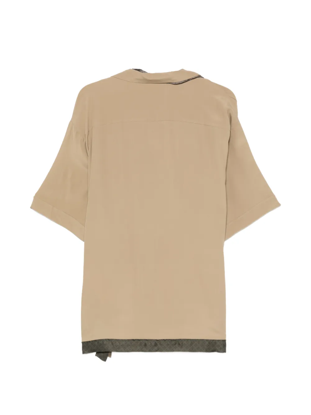 Magliano Pasolini overhemd met sjaaldetail en korte mouwen Beige