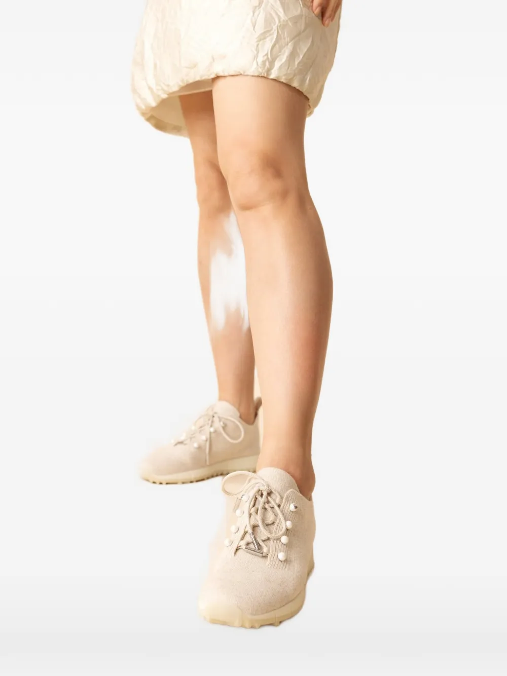 Jimmy Choo Veles sneakers met kralen Beige