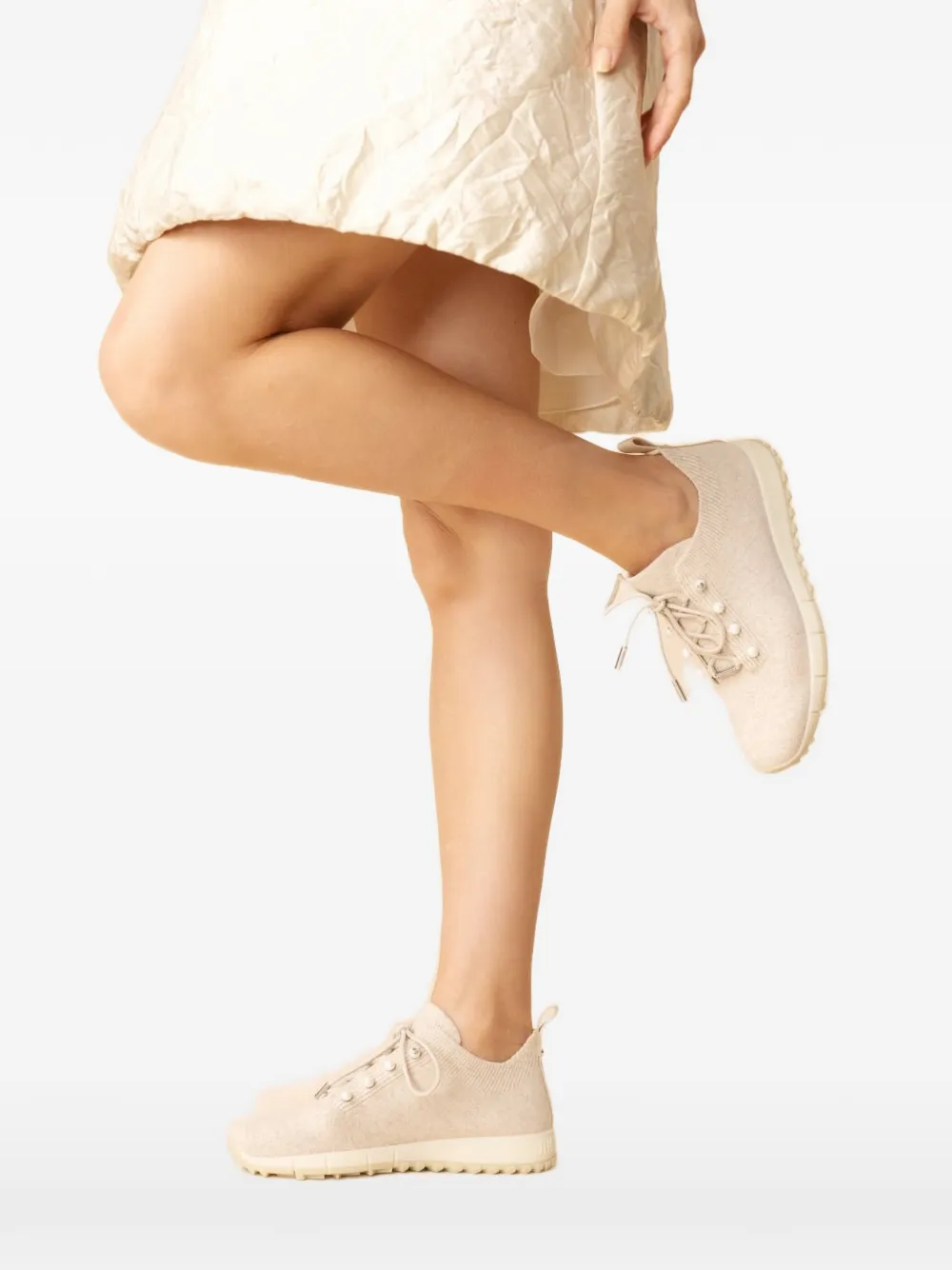Jimmy Choo Veles sneakers met kralen Beige