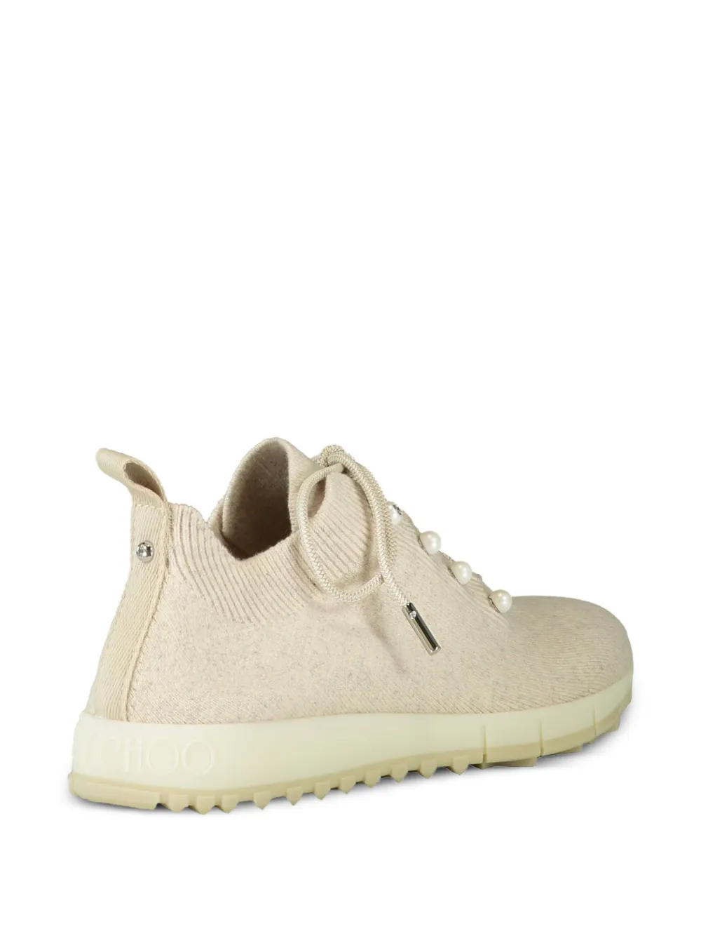  Jimmy Choo Veles Beaded Lace-up Sneakers - Neutrals 