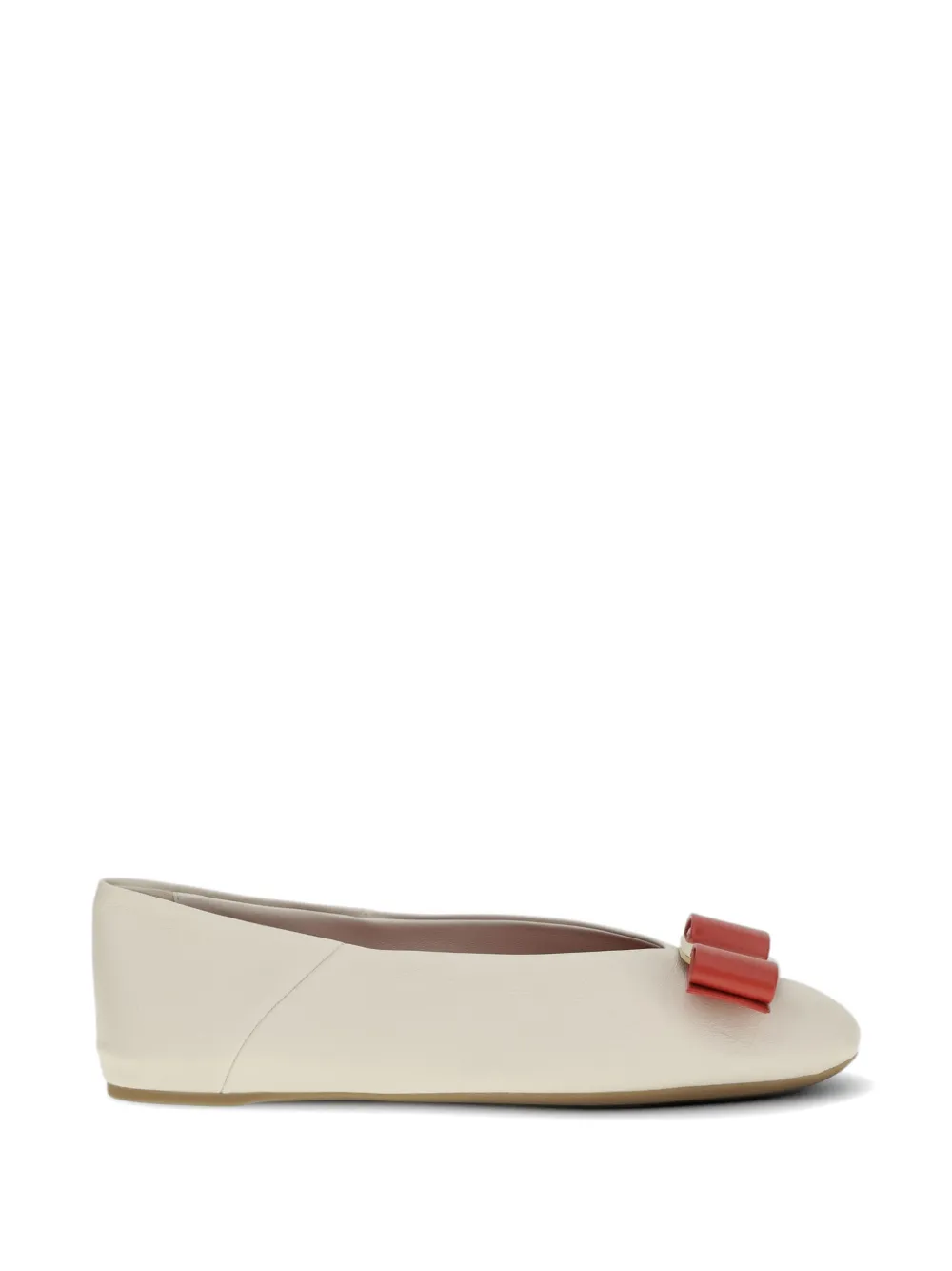 Ferragamo Vara bow leather ballet flats - Toni neutri