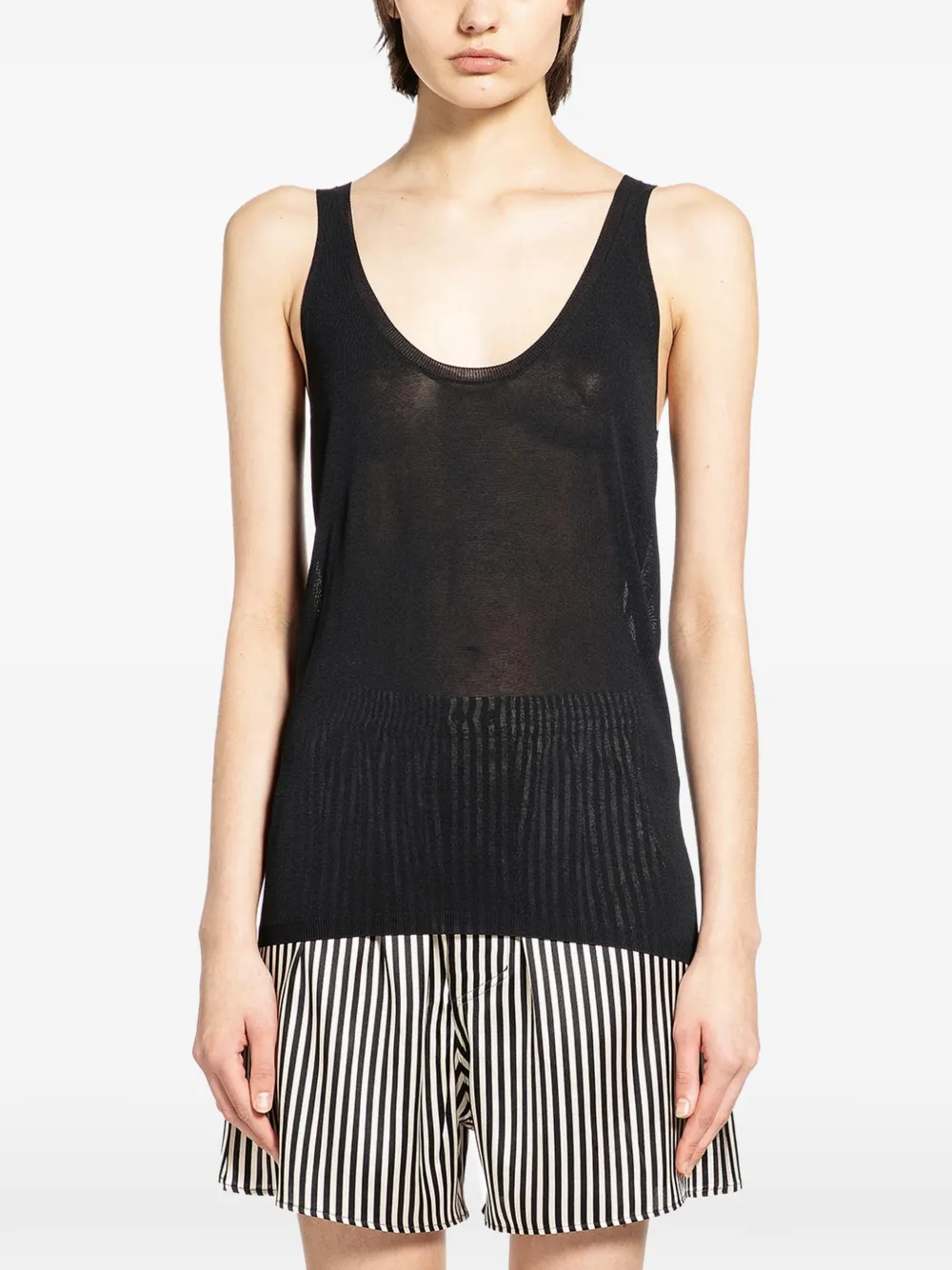 Petar Petrov LIGHT TRAP knitted tank top - Nero