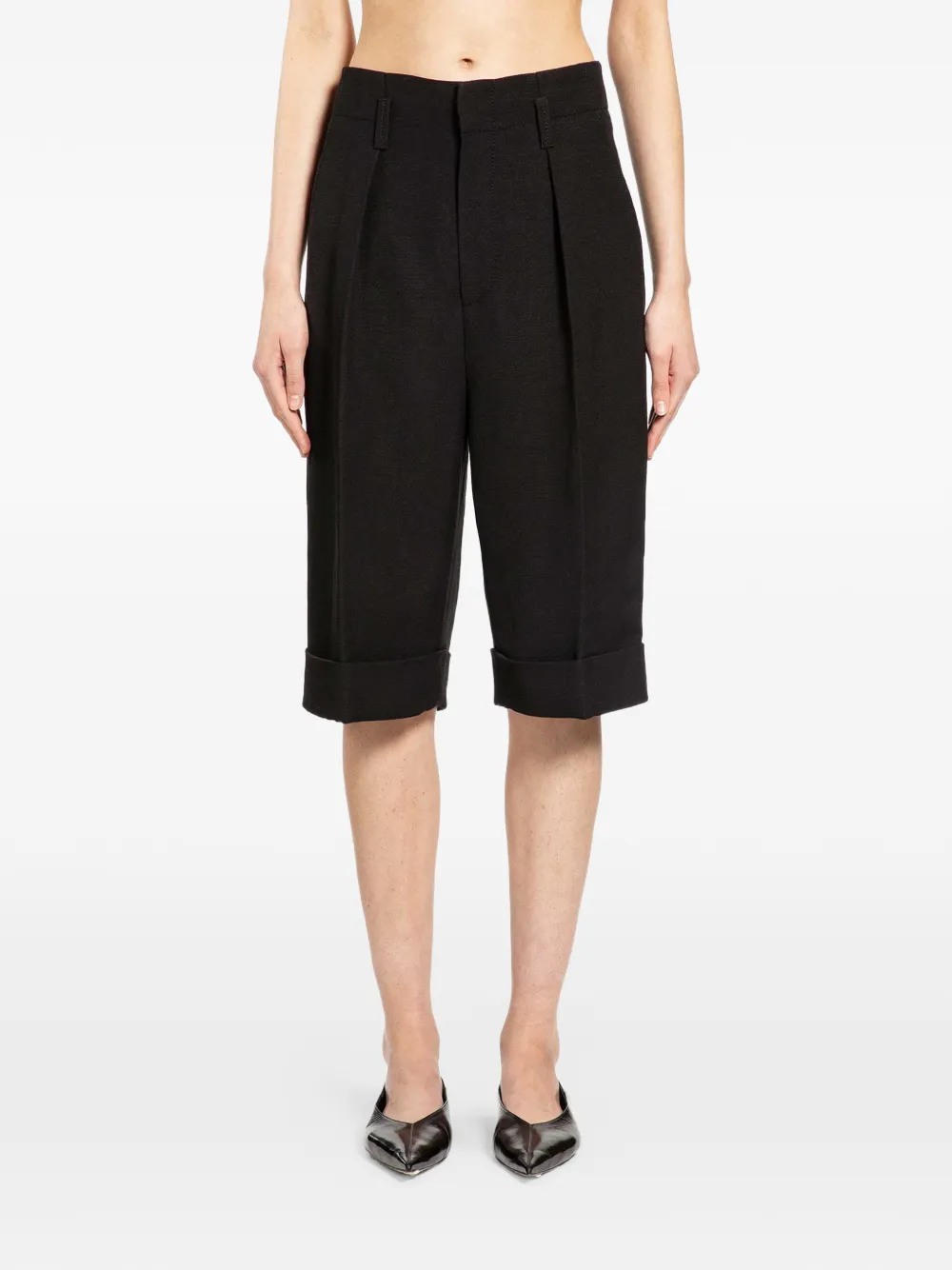 Petar Petrov cuffed tailored shorts - Nero