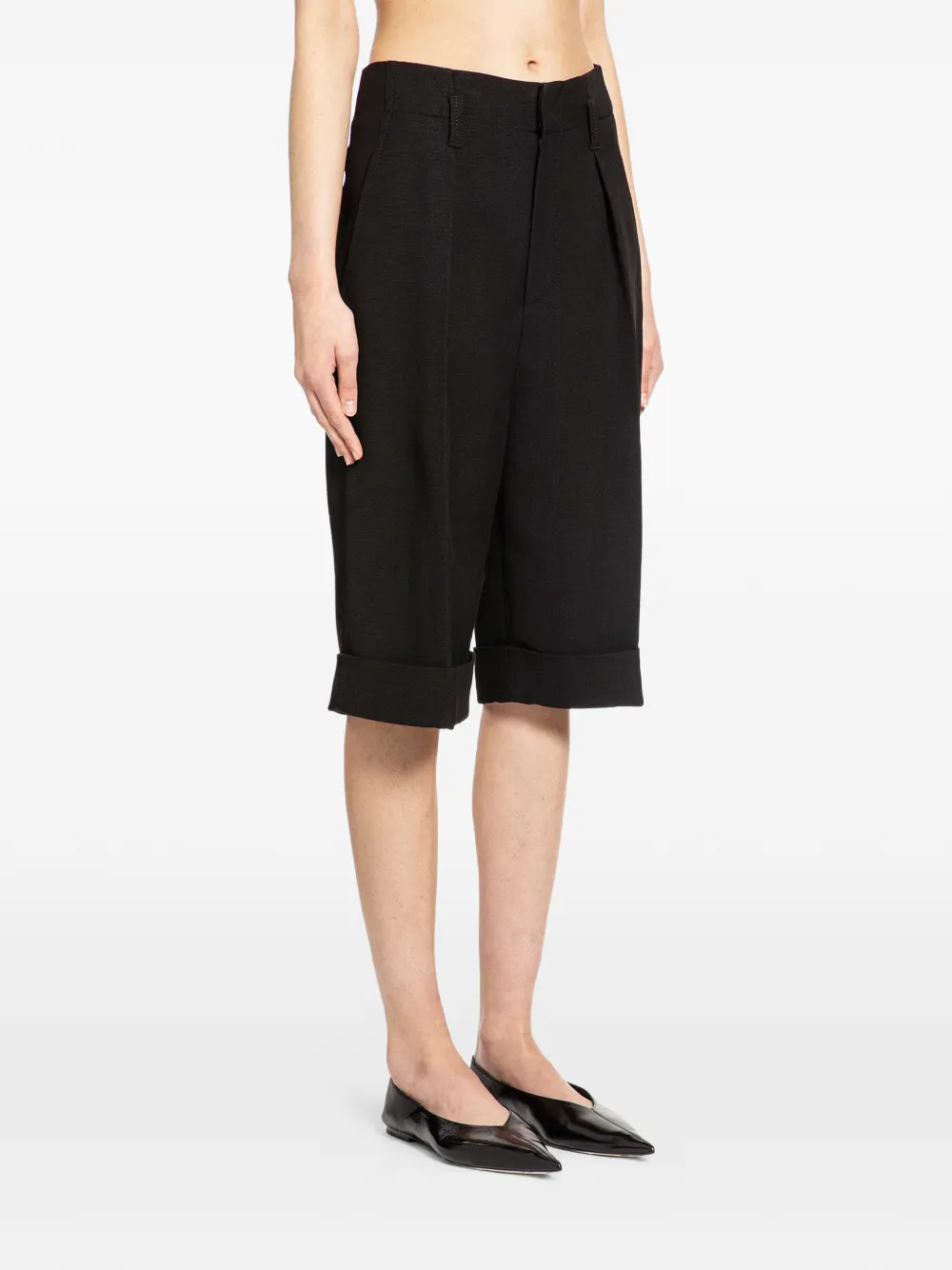  Petar Petrov Cuffed Tailored Shorts - Black 