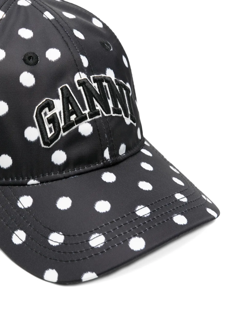  Ganni Polka Dot Cap - Black 