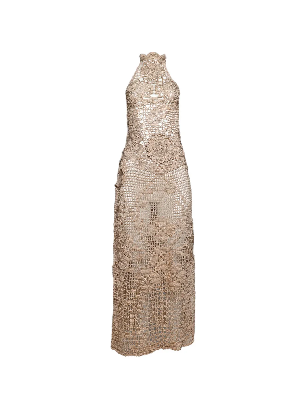 Andrea Almeida crochet halter dress - Toni neutri