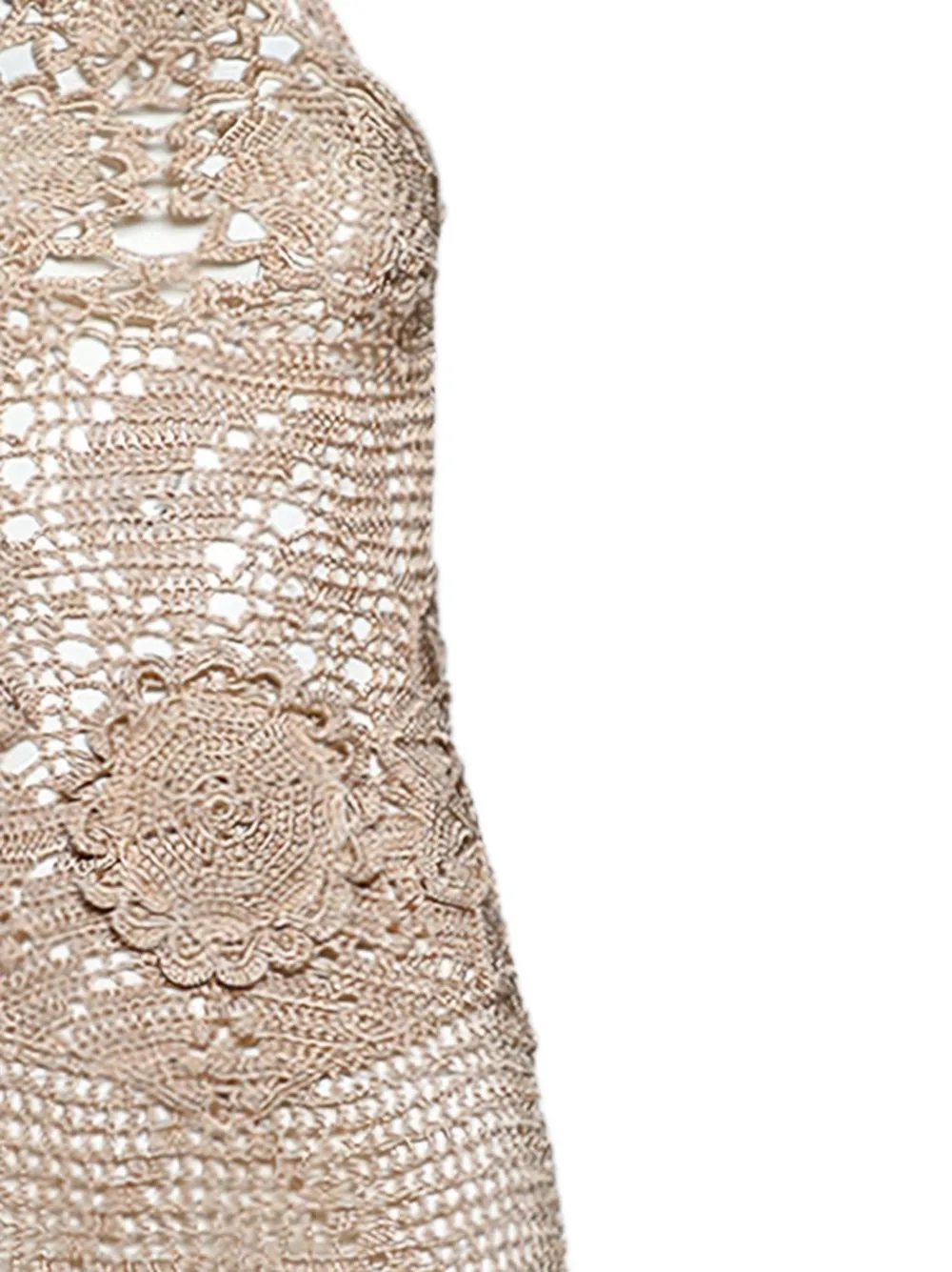  Andrea Almeida Crochet Halter Dress - Neutrals 