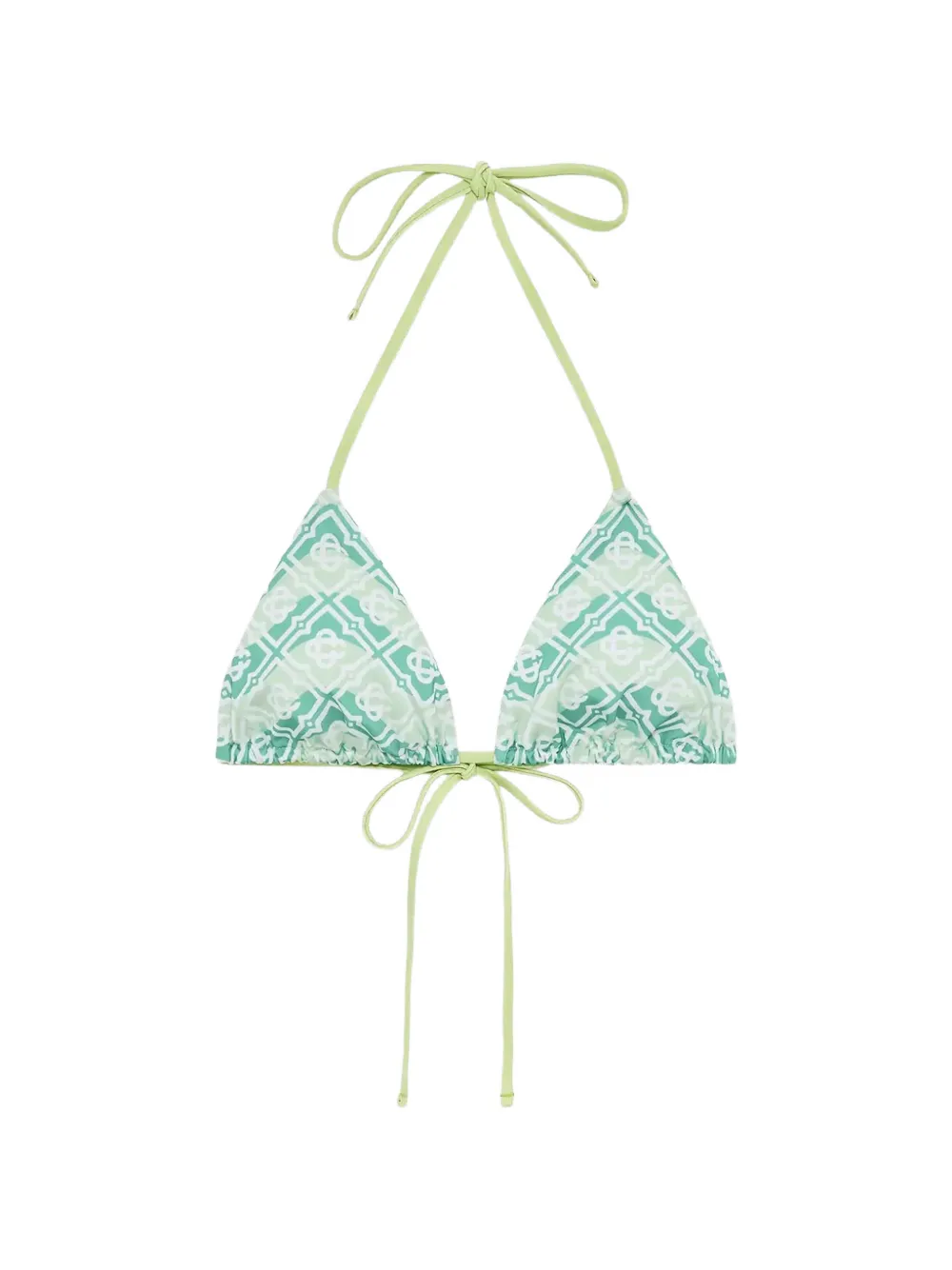 Casablanca monogram-pattren string bikini top - Verde