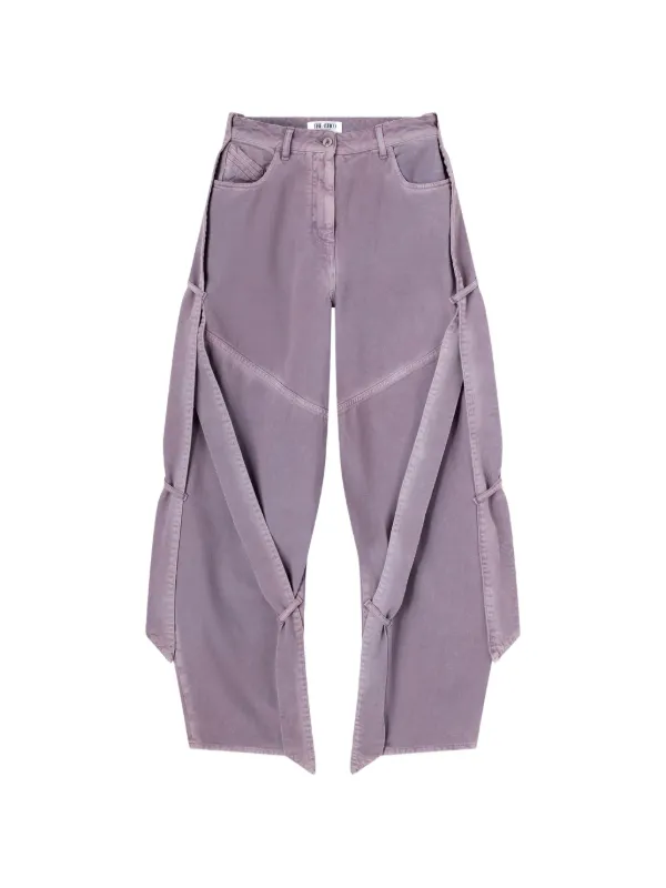The Attico Knotted Button-fastening Trousers in Purple