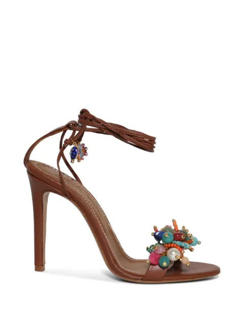 Alameda Turquesa Oceanide Hearls beaded-tie sandals