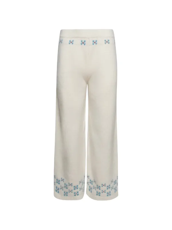 Calle Del Mar Fair Isle Trousers in Neutrals