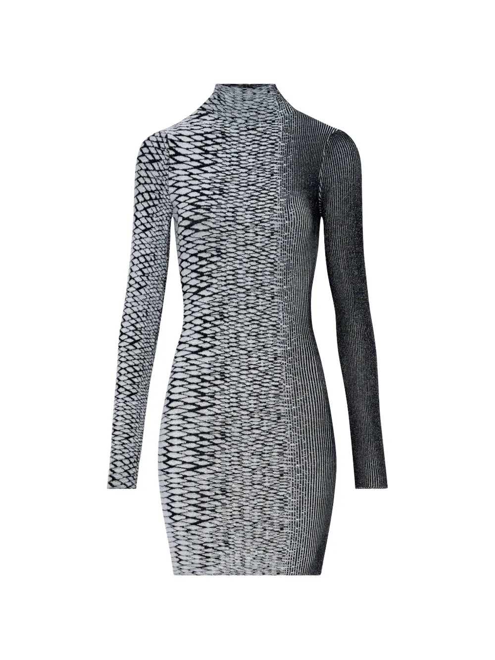 Jean Paul Gaultier 3d Snake Skin long-sleeves mini dress - White
