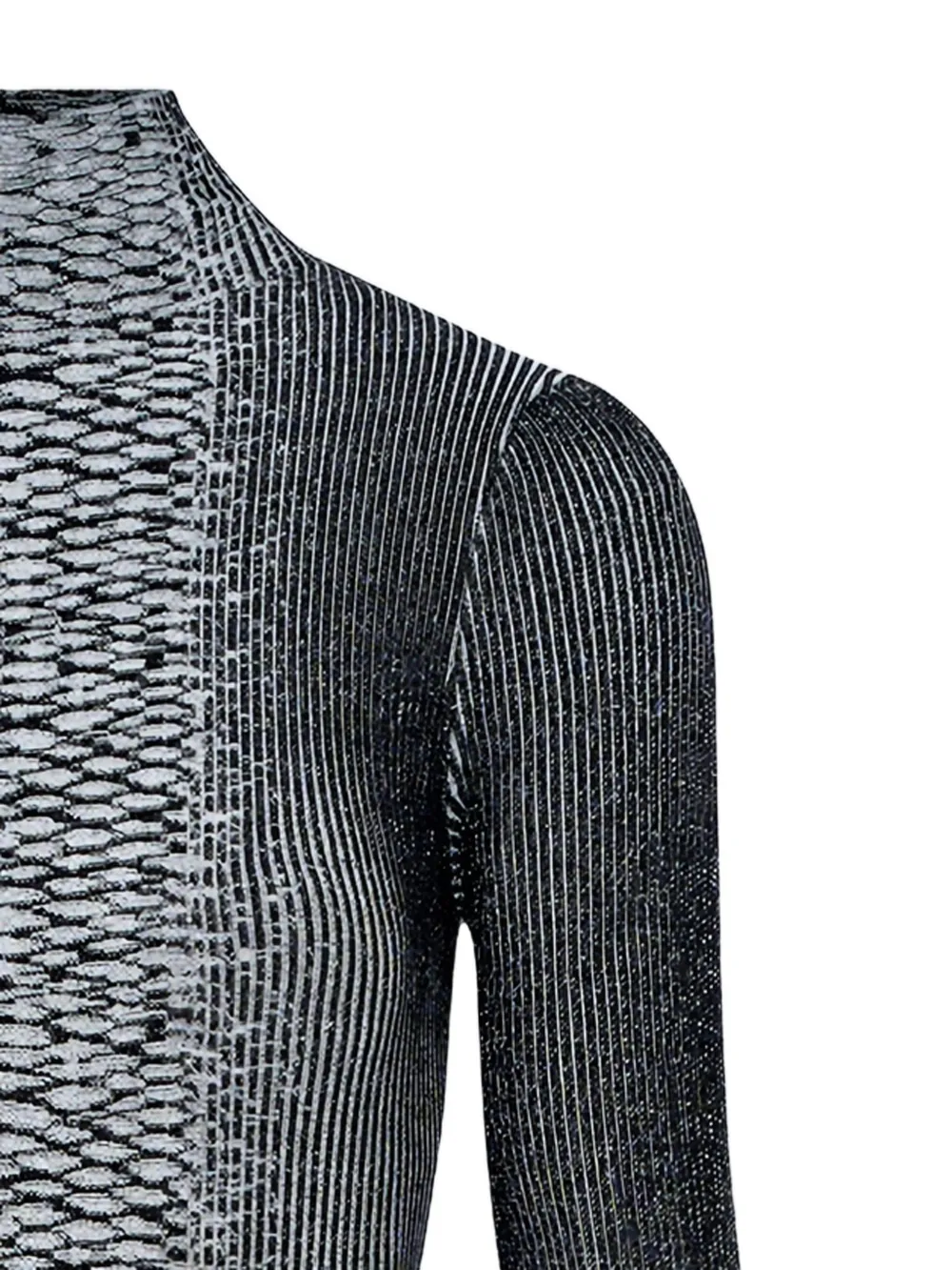 Jean Paul Gaultier 3d Snake Skin mini-jurk met lange mouwen Wit