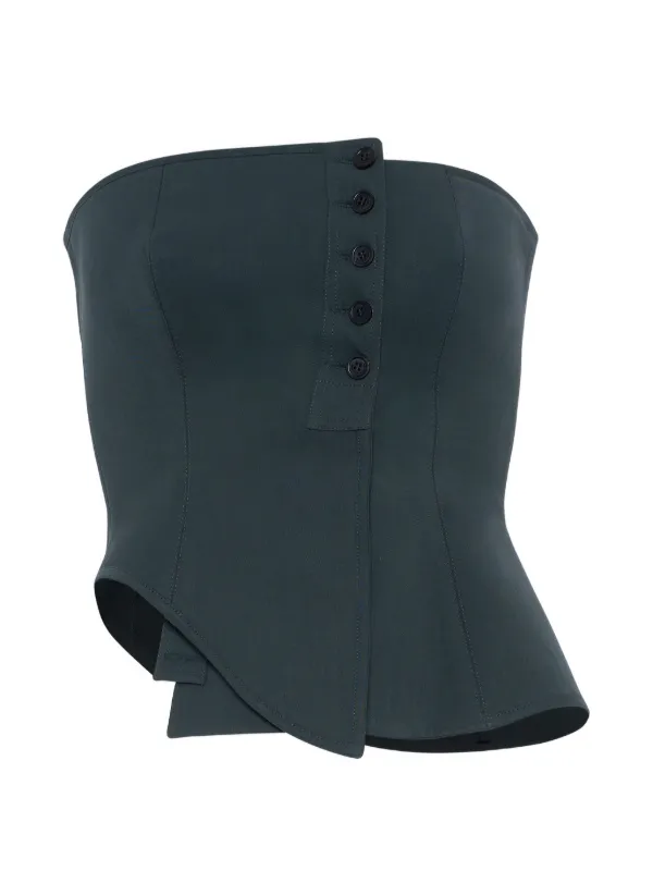 Jean Paul Gaultier Asymmetric Strapless Top in Black