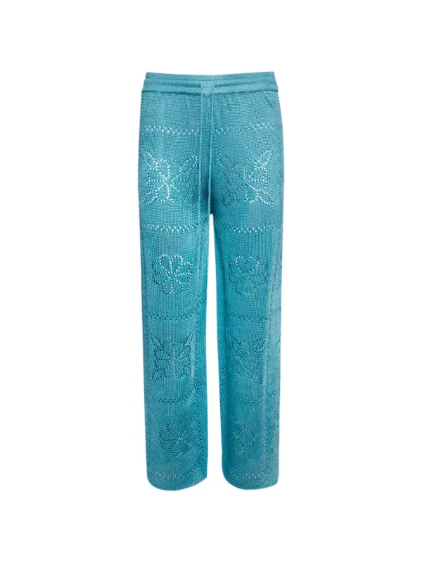 Calle Del Mar Floral Tile Shorts in Blue