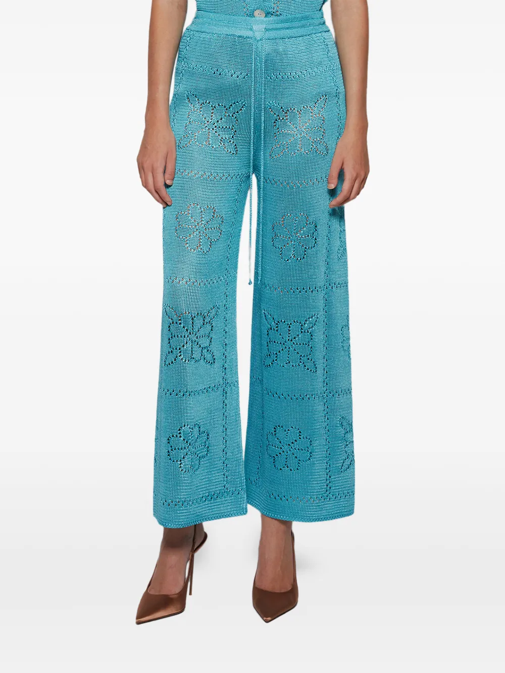 Calle Del Mar Floral Tile Shorts in Blue, view 3