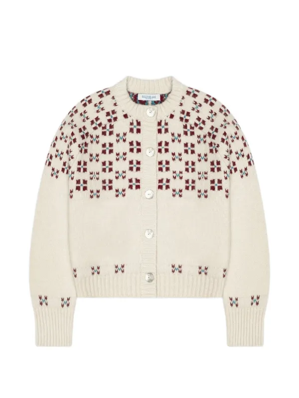 Calle Del Mar Winter Fairisle Cardigan in Neutrals