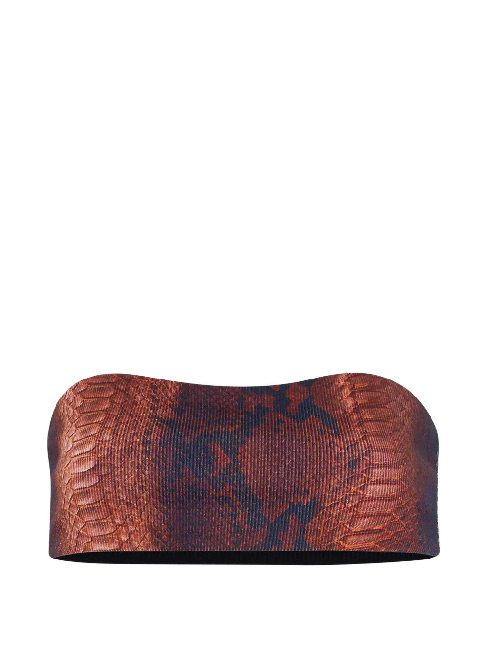 Jean Paul Gaultier ribbed printed bra top - Marrone