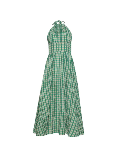 Rosie Assoulin halterneck checked midi dress