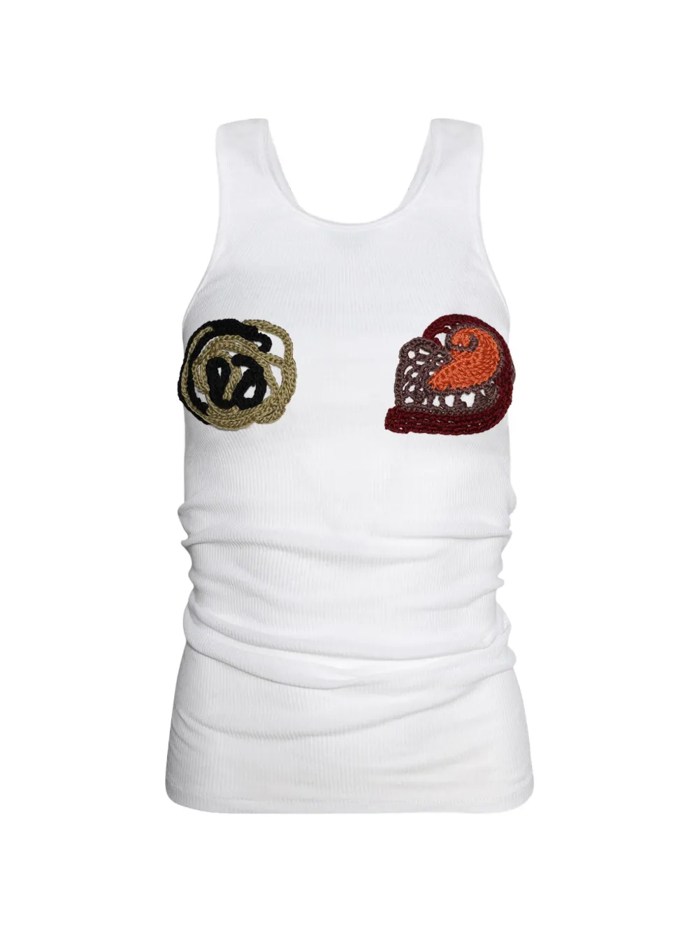 MAYSHA Sol crochet-detail tank top - Bianco