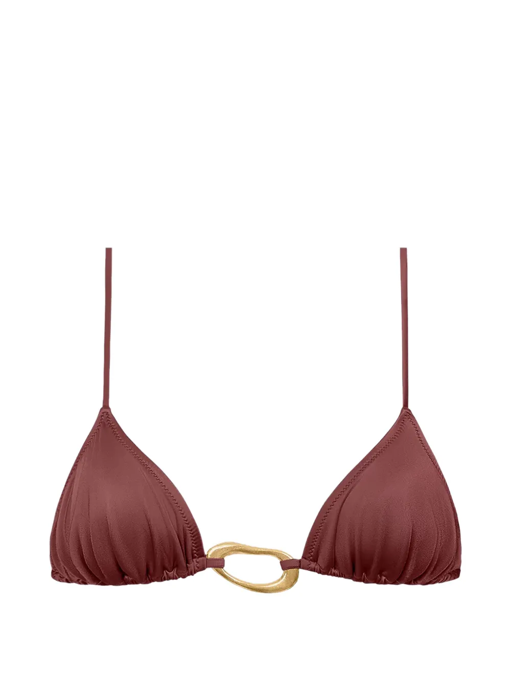 TROPIC OF C Equator ring-detail bikini top - Marrone