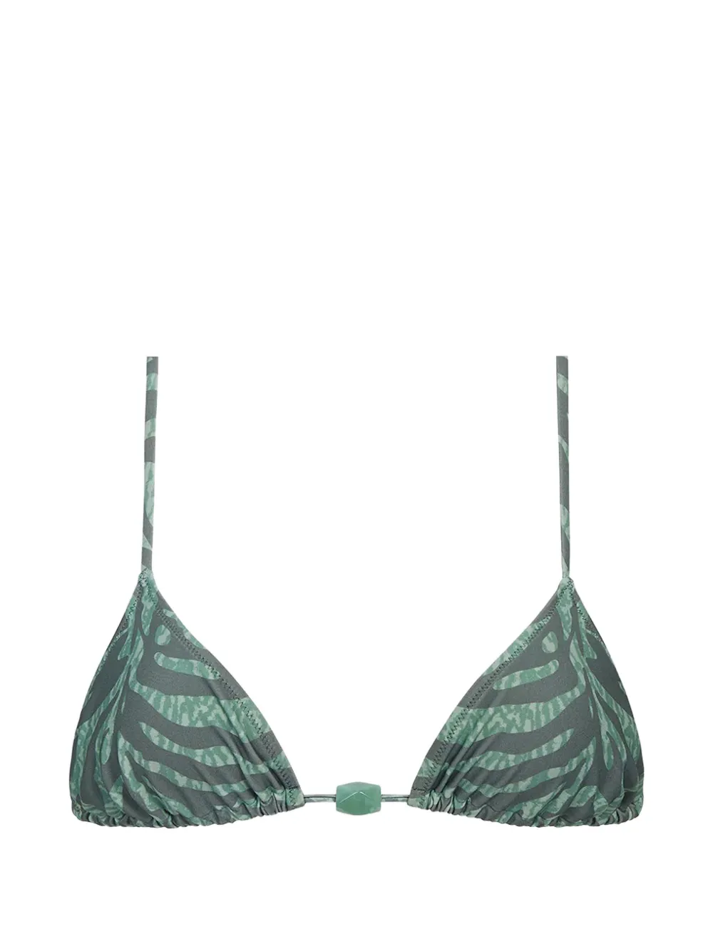 TROPIC OF C Equator zebra-print bikini top - Grigio