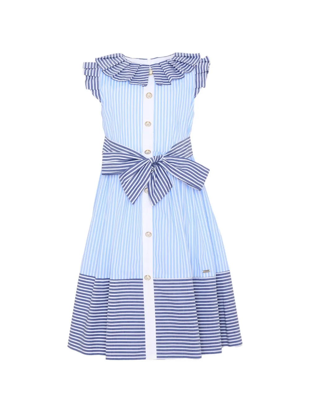 Patachou striped ruffled dress - Blu