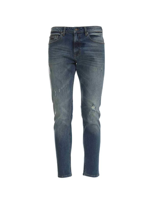 Versace Jeans Couture ダメージ ジーンズ | ブルー | FARFETCH JP