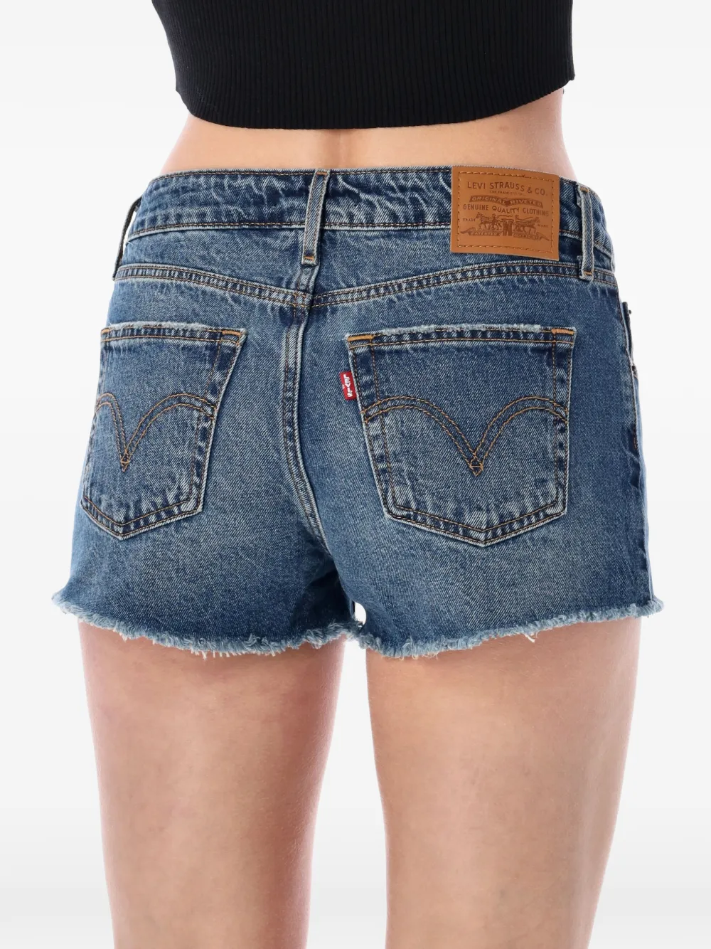 Levi's 501 Original shorts met franje Blauw