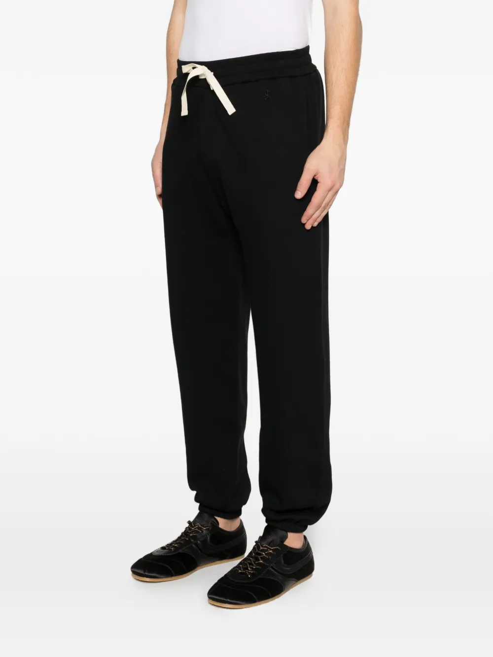  Jil Sander Logo-embroidered Drawstring Trousers - Black 