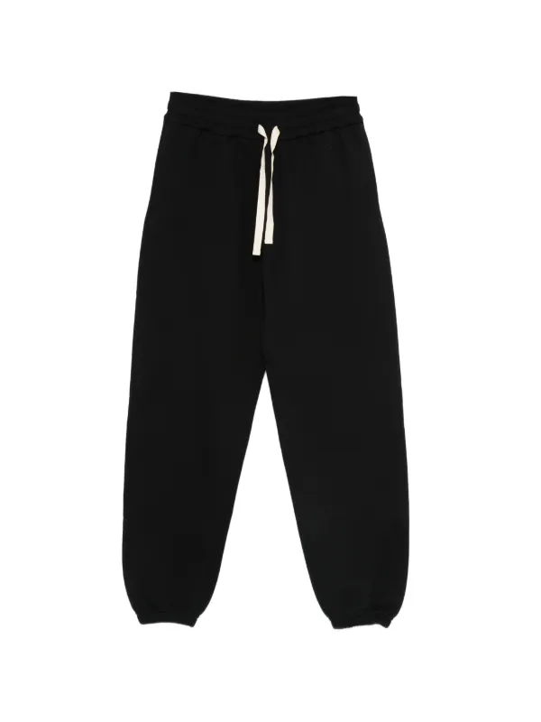 Jil Sander Logo-embroidered Drawstring Trousers in Black