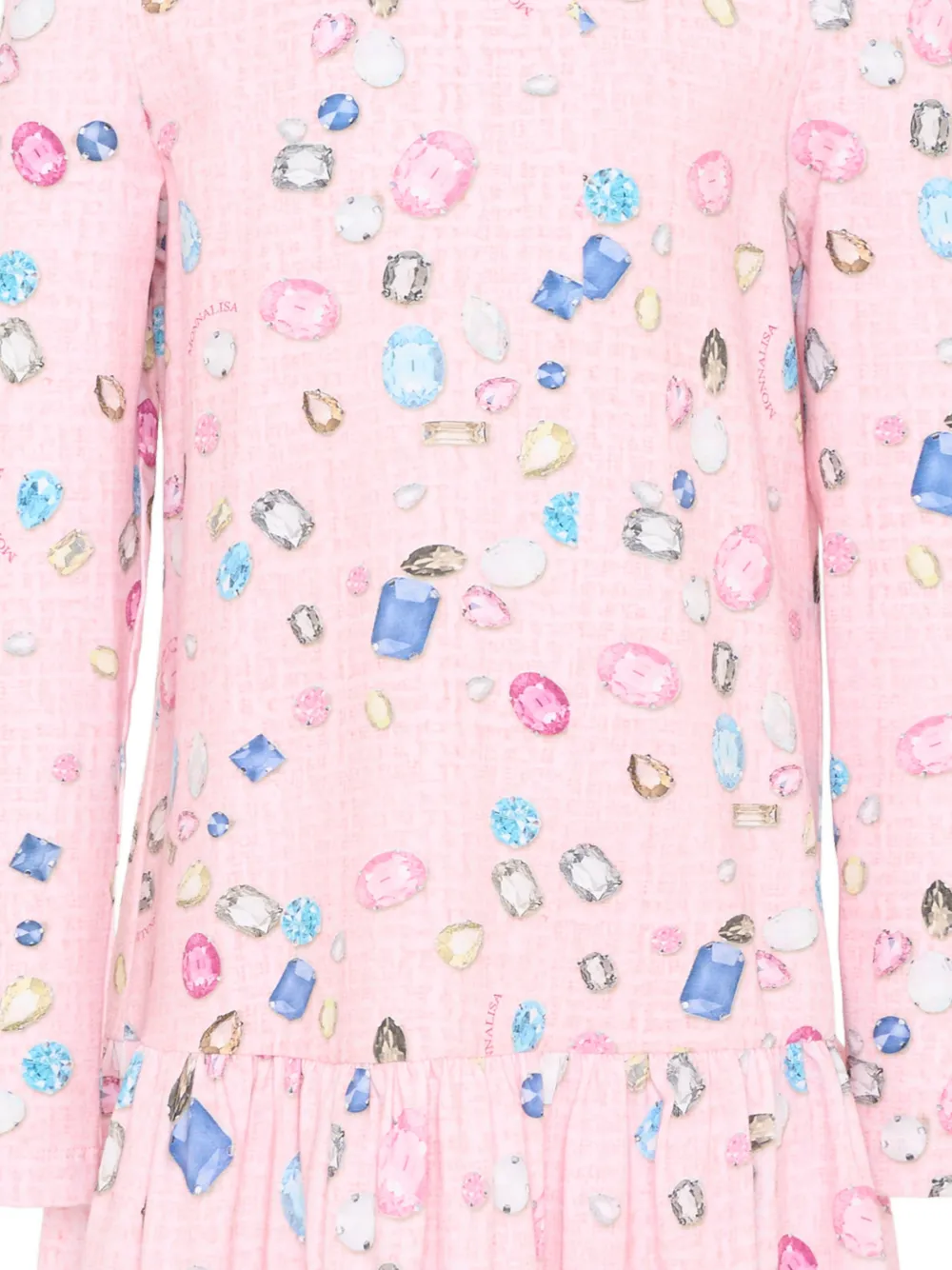 Gemstone-Print Ruffled Dress