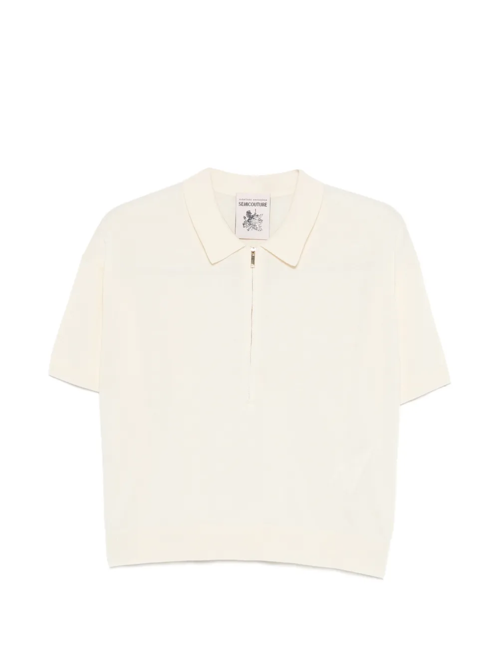 Semicouture half-zip polo top - Toni neutri