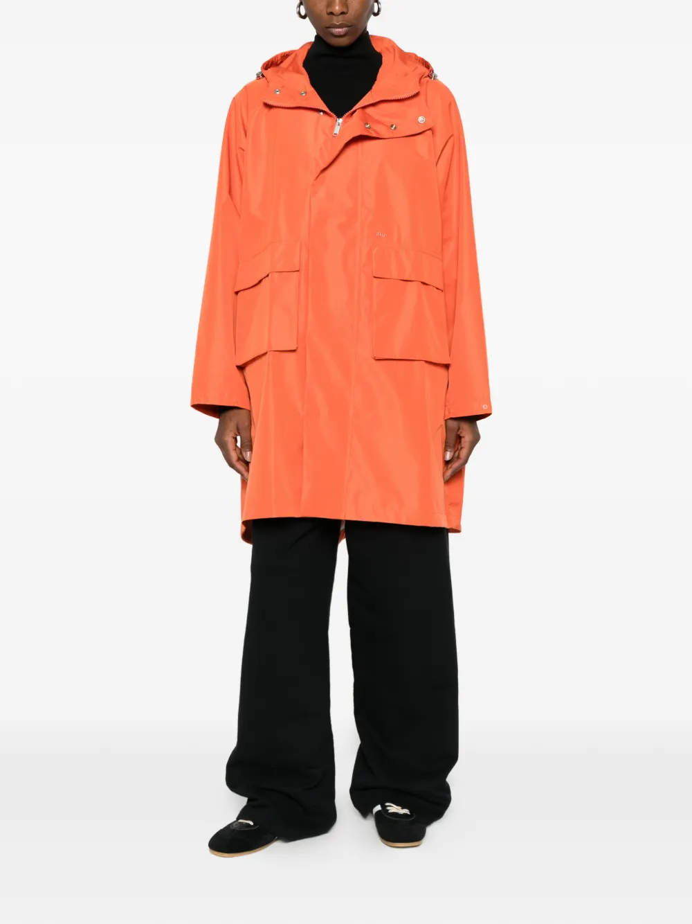 Flap-Pocket Hooded Coat