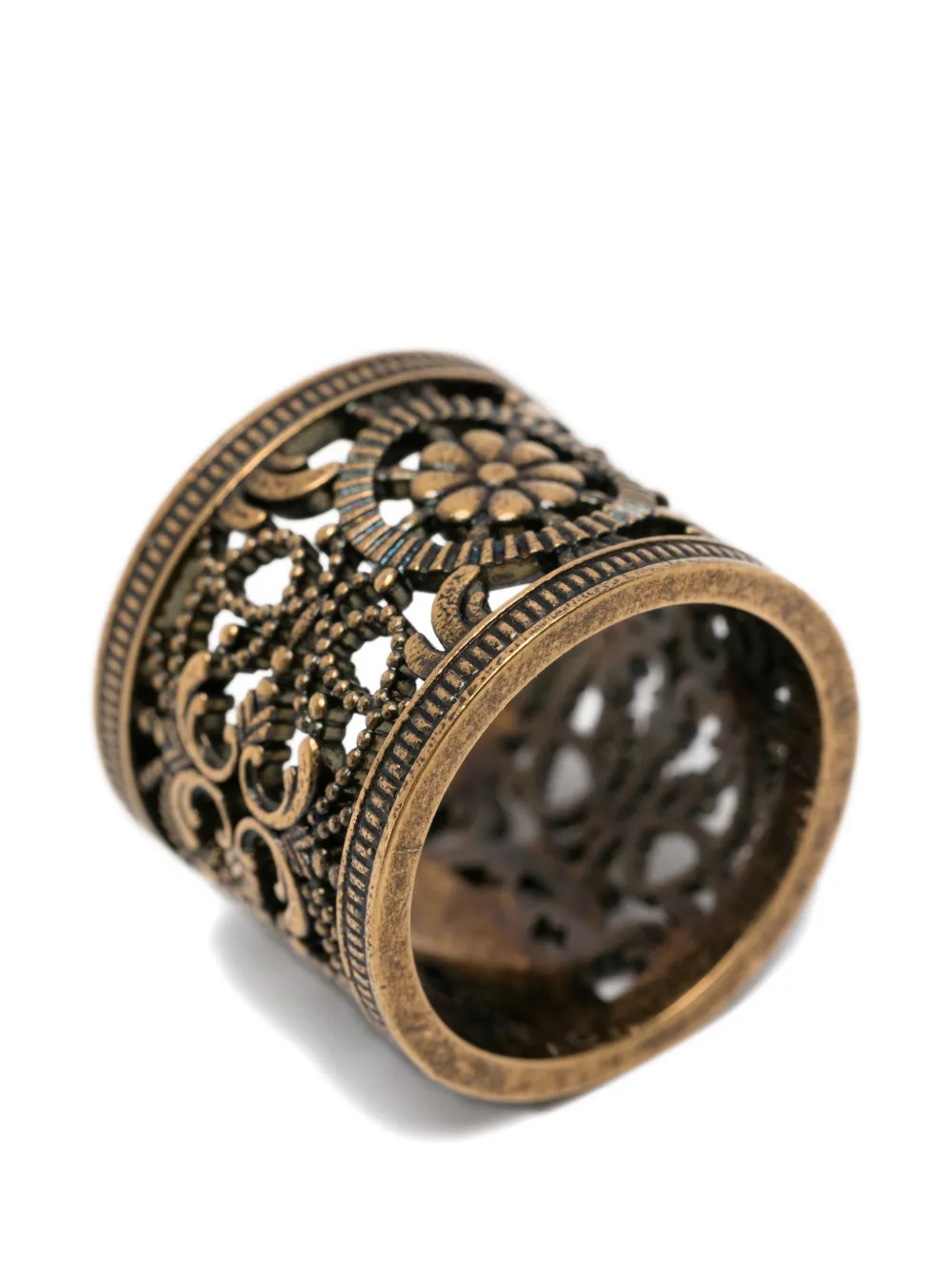 Gucci Pre-owned 2020s Floral Cut-out Ring in Gold, view 3