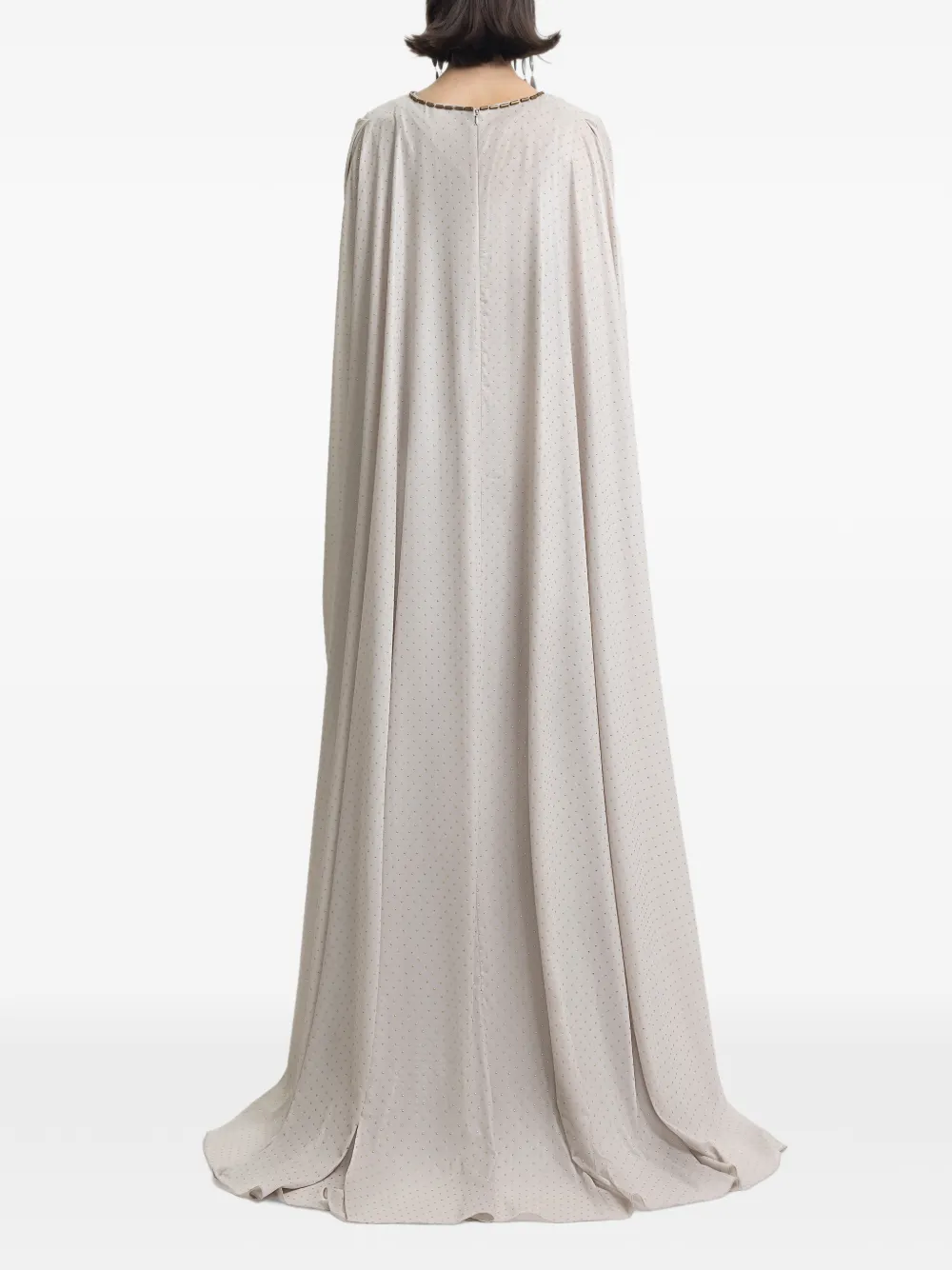 Gemy Maalouf Maxi-tuniek met halslijn met kralen Beige