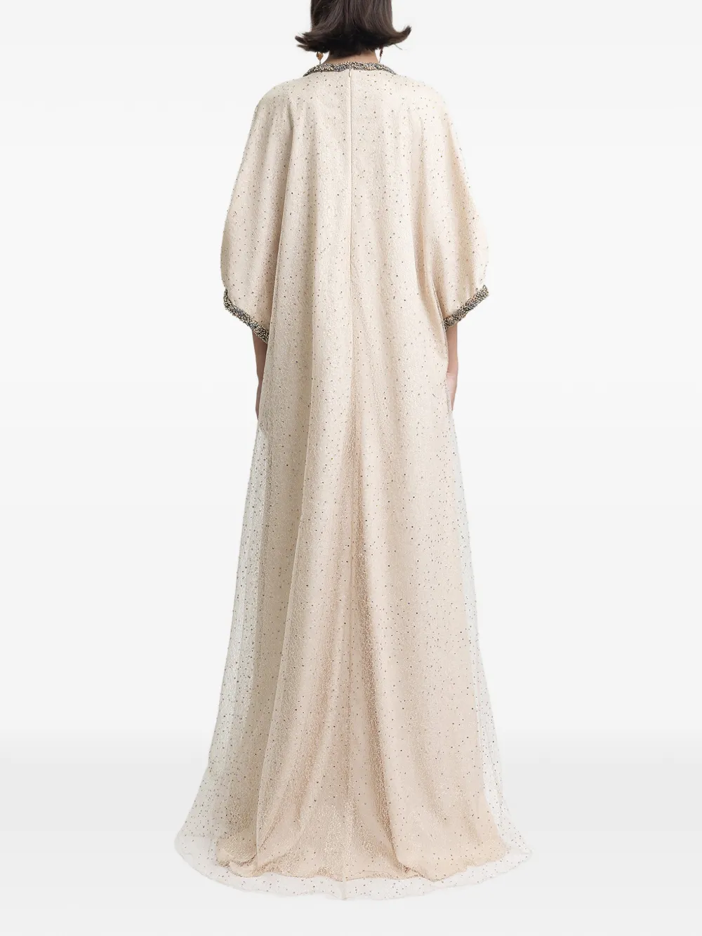Gemy Maalouf Ruimvallende maxi-jurk met V-hals Beige