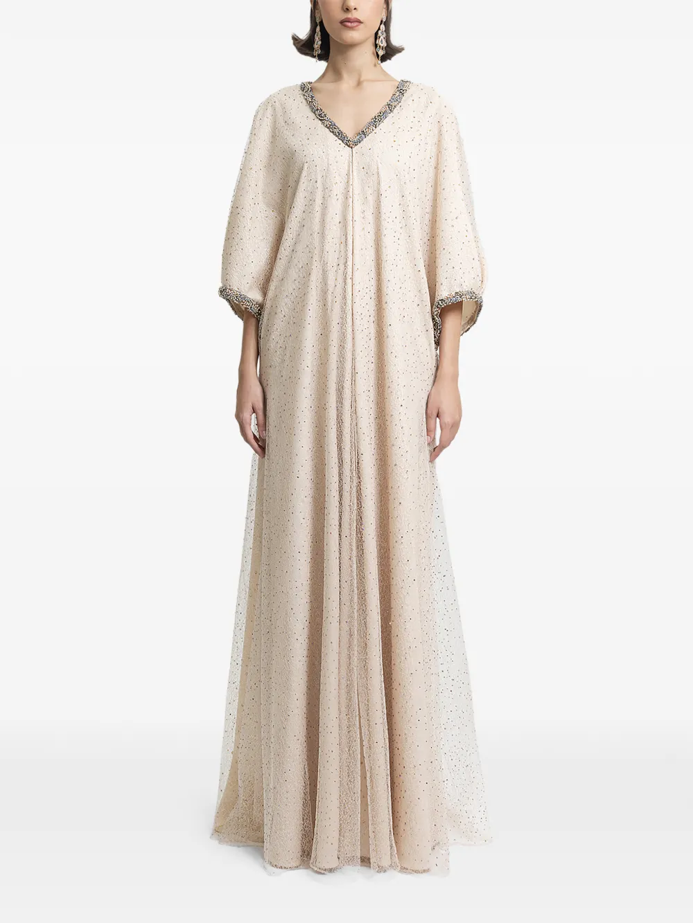 Gemy Maalouf V-neck loose-cut maxi dress - Toni neutri