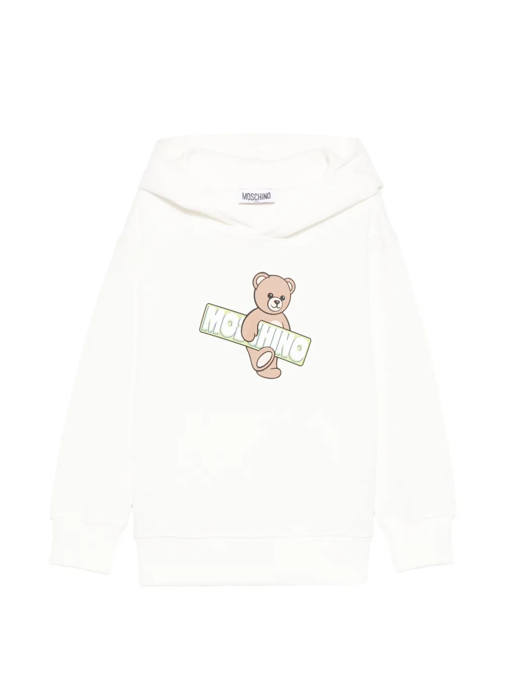 Moschino Kids teddy-print hoodie - Bianco