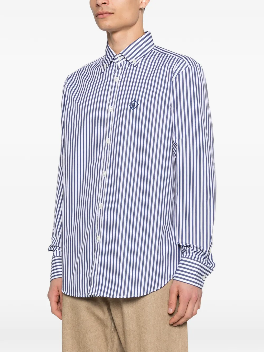  Herno Striped-pattern Long-sleeve Shirt - Blue 