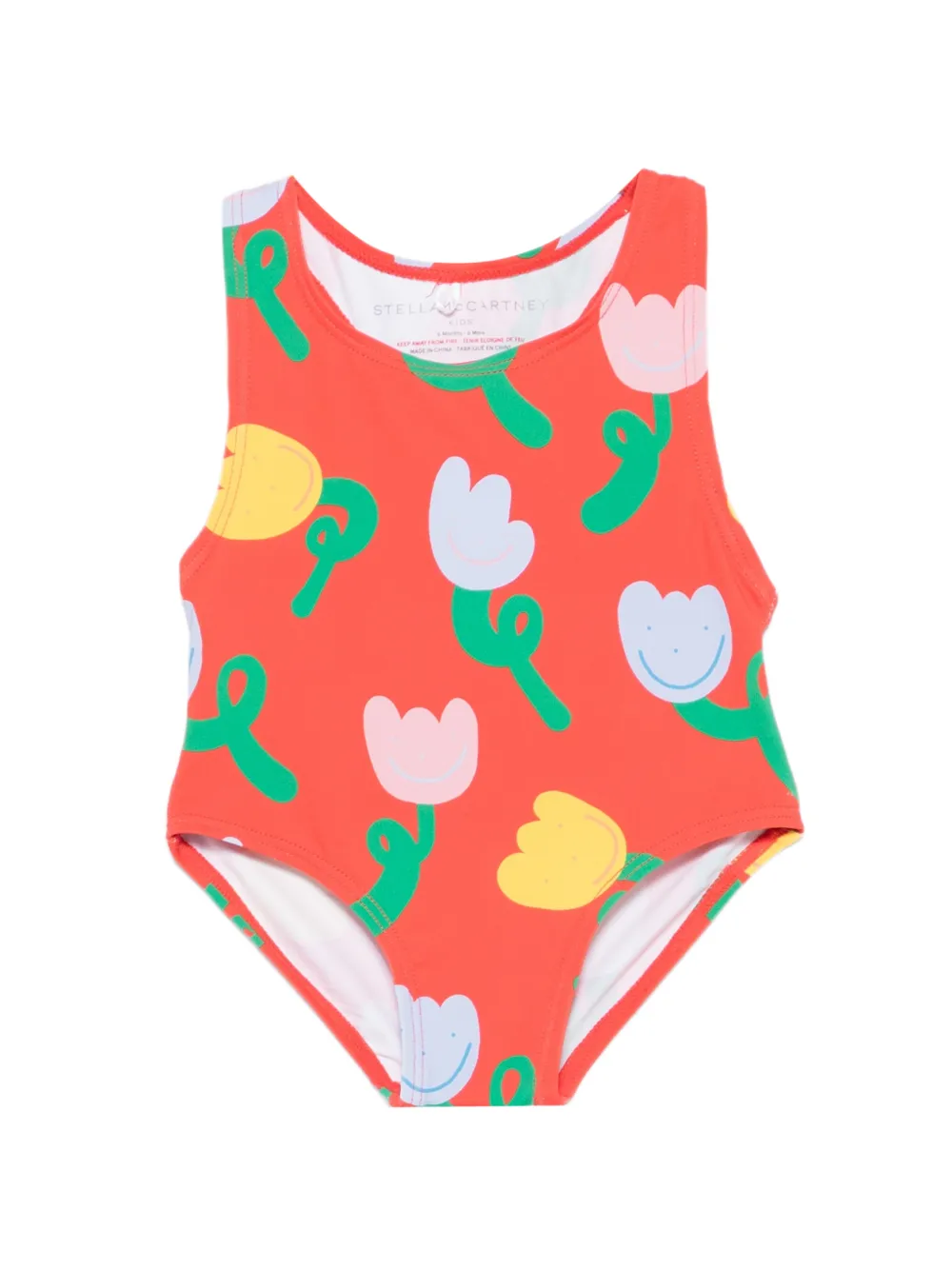 Stella McCartney Kids floral-print swimsuit - Rosso