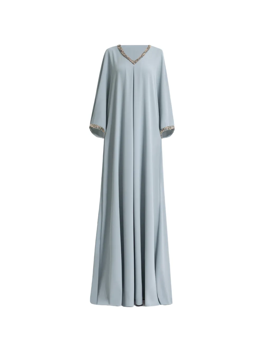 Gemy Maalouf beaded V-neckline maxi kaftan - Blu