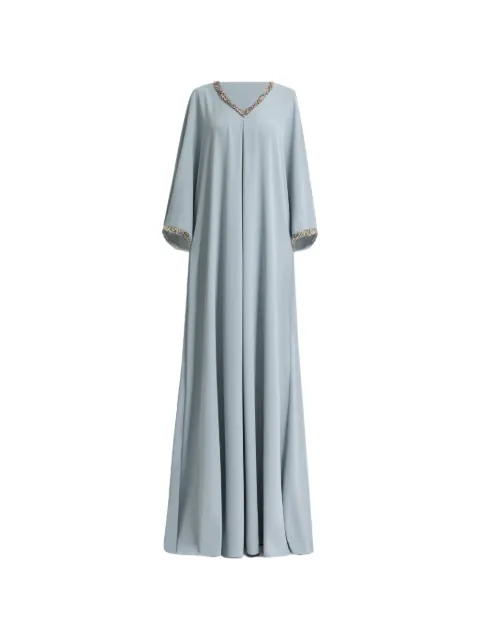Gemy Maalouf beaded V-neckline maxi kaftan