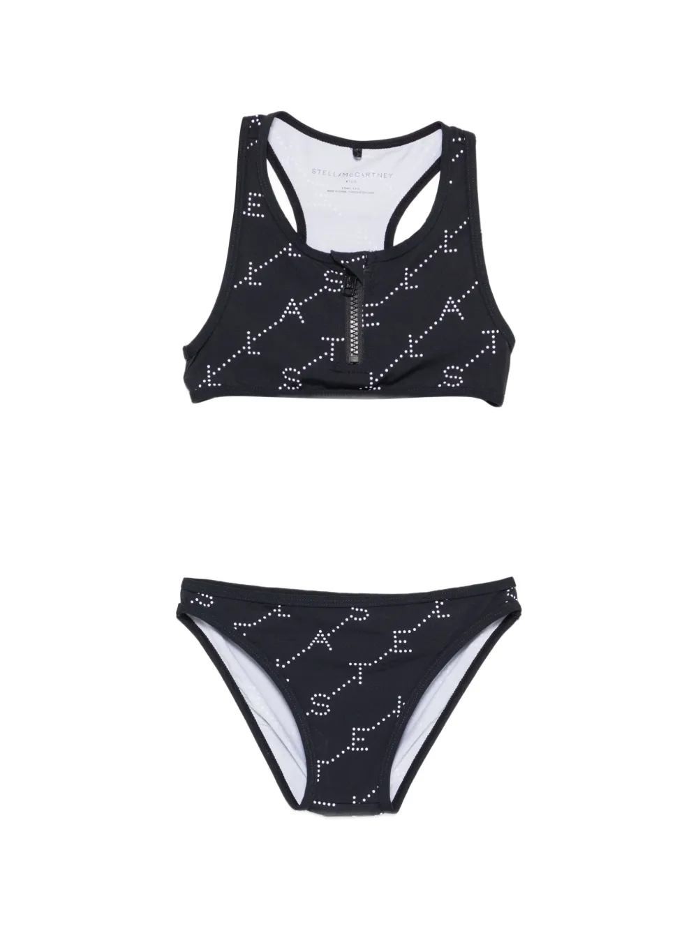 Stella McCartney Kids logo-pattern bikini - Nero