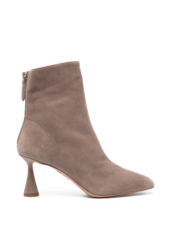 Aquazzura Back Zip-up Boots in Grey