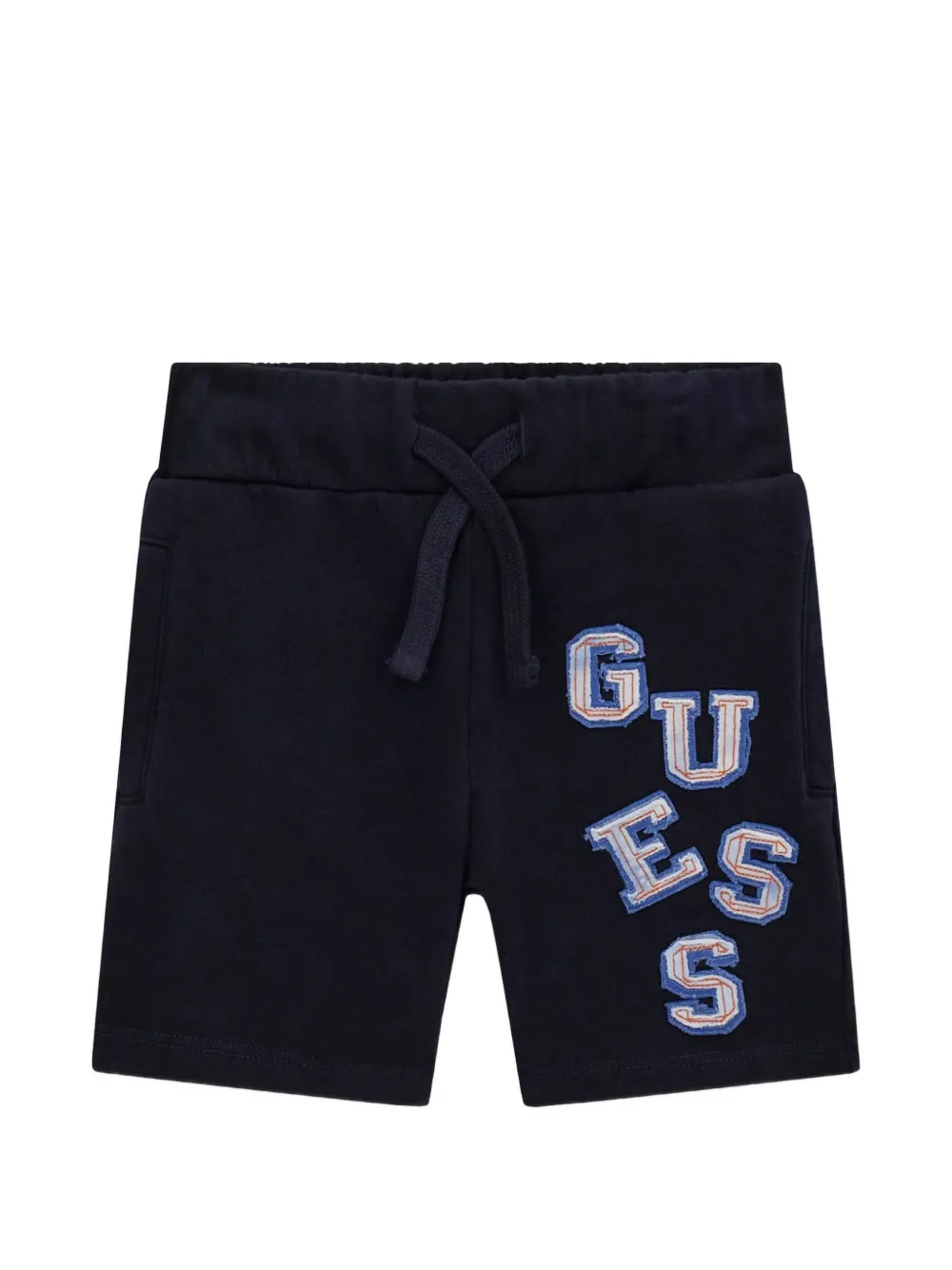 guess kids drawstring appliqué shorts - Blu