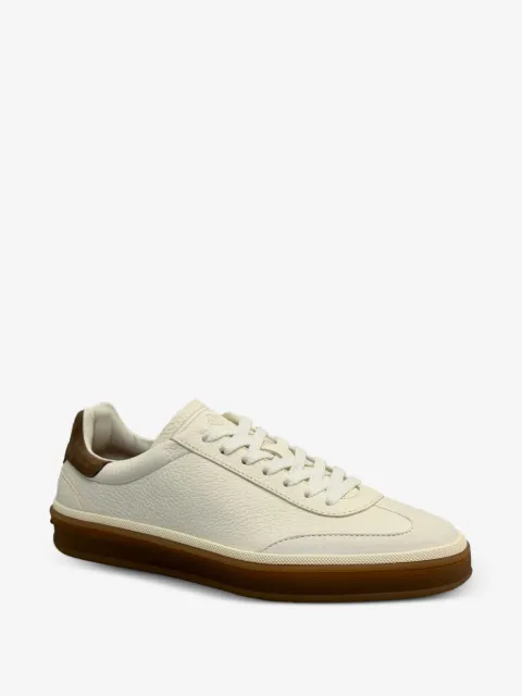 Loro Piana Tennis Walk suede-trimmed leather sneakers
